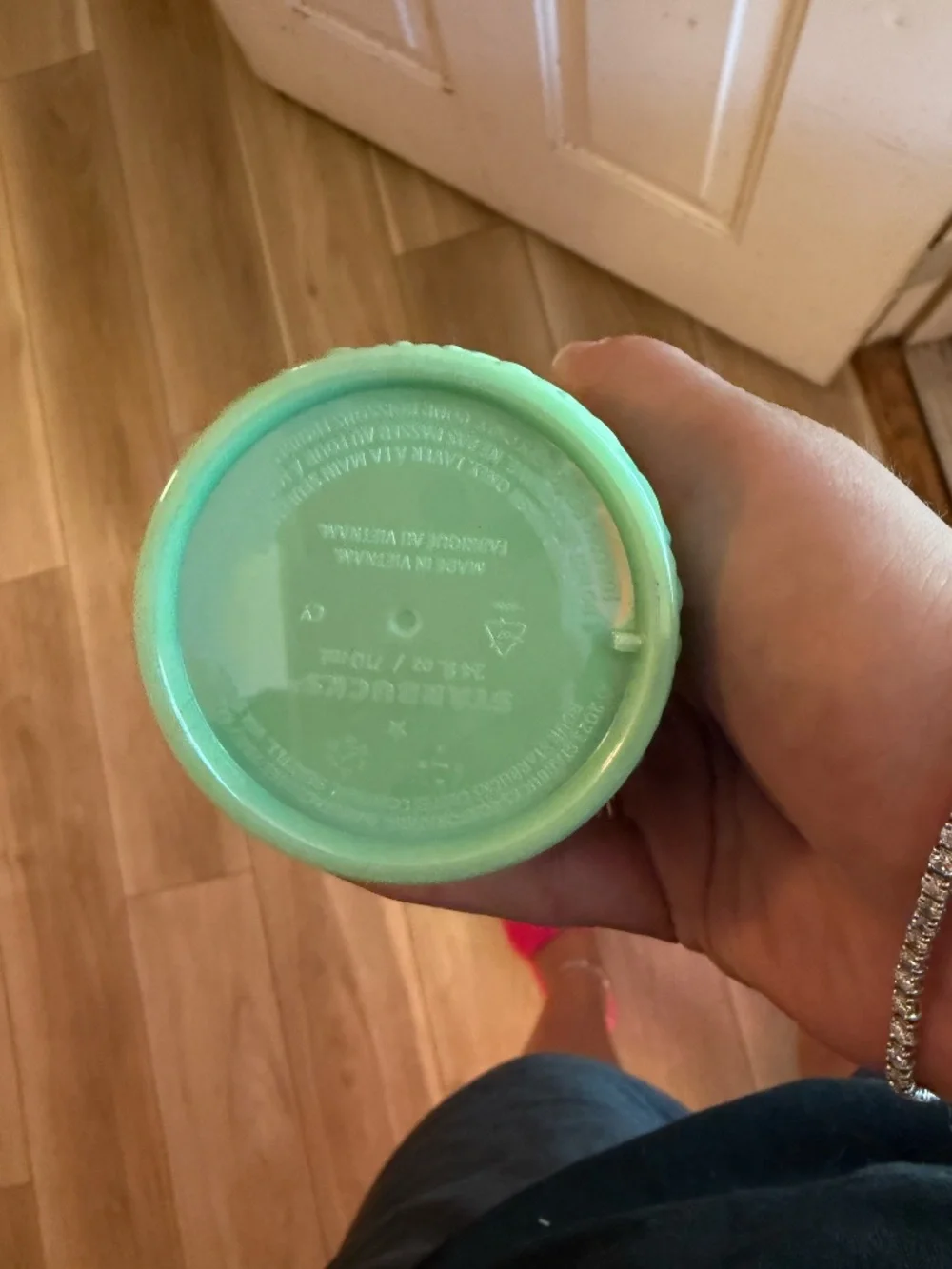 Starbucks Iridescent Seafoam Green Studded Tumbler 24 oz EUC w/ Straw